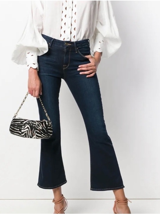 Frame Denim Denim - FRAME Le Crop Mini Boot Denim Jeans in Cobbert